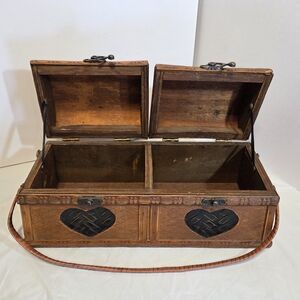 Rustic Wooden Box with Heart Details